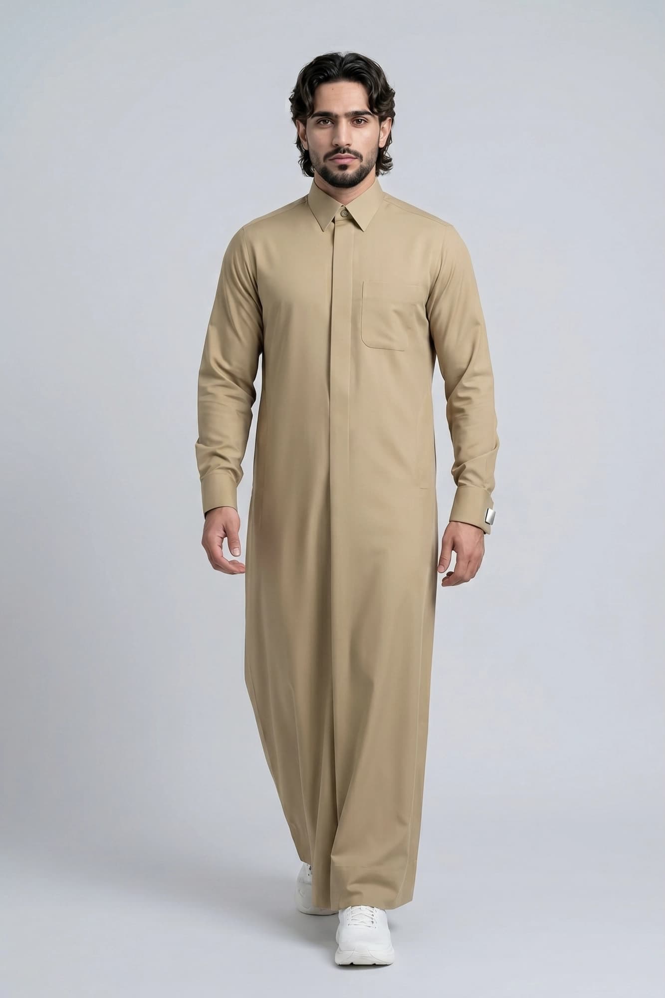 Dusty Gold Qatari Thobe - Spun Polyester