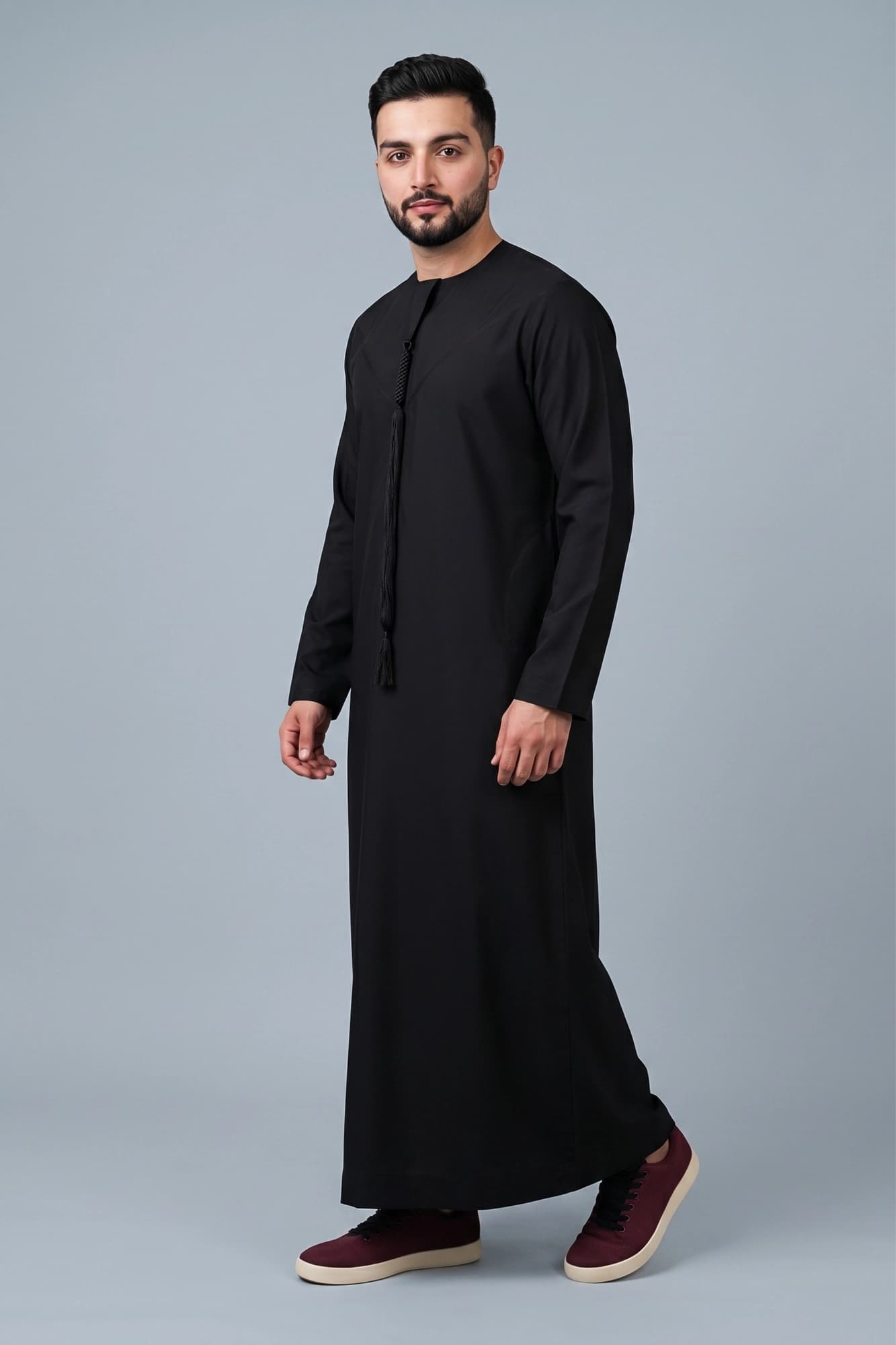 Black Emirati Thobe - China Wool